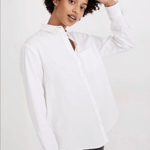 Madewell Women’s White Side-Button Oversized Ex-
Boyfriend Shirt Size XL